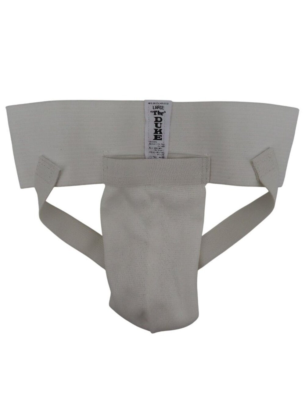 VTG The Duke Mens Large Solid White Jockstrap Jock Athletic Supporter USA NEW